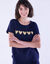 T-shirt manches courtes, imprimé coeurs dorés (marine)