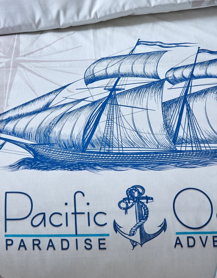 Bedlinnen Pacific - katoen (blauw)