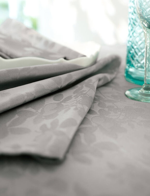 Nappe damass&eacute;e feuillages Colombine&reg; (gris perle)