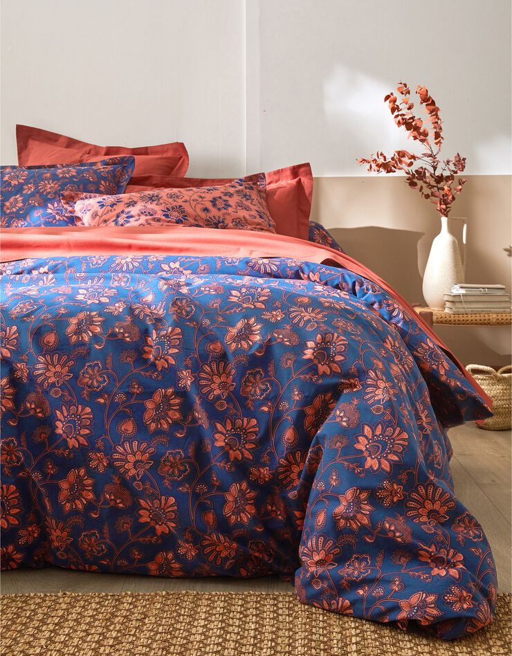 Linge de lit Katia en coton motifs fleuris, bleu marine, hi-res image number 5