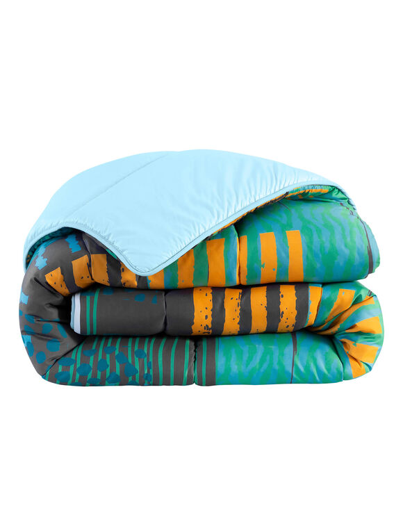 Couette microfibre imprimée Savane  400 g/m² (émeraude)