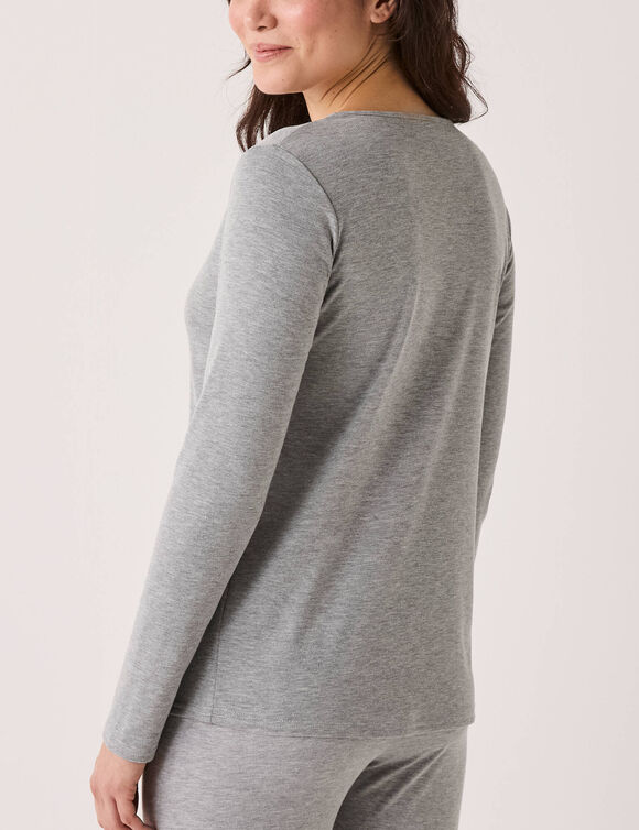 T-shirt thermique col rond - manches longues (gris chin&eacute;)