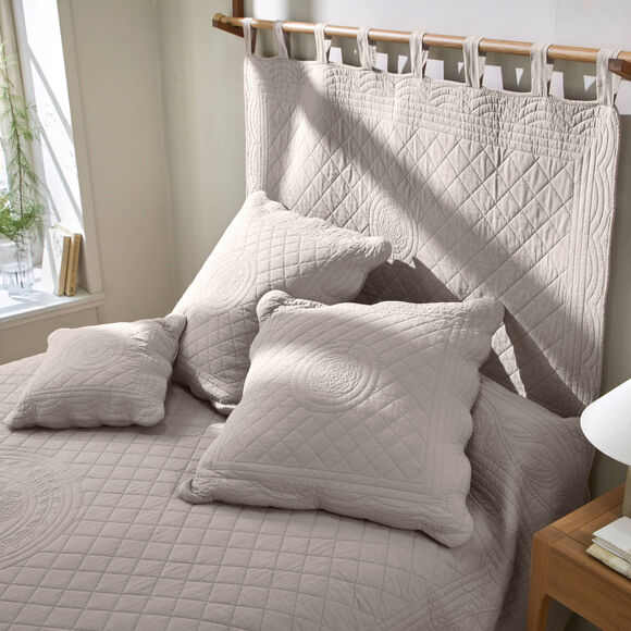 Effen bedsprei in boutissprei-stijl Cassandre (beige)