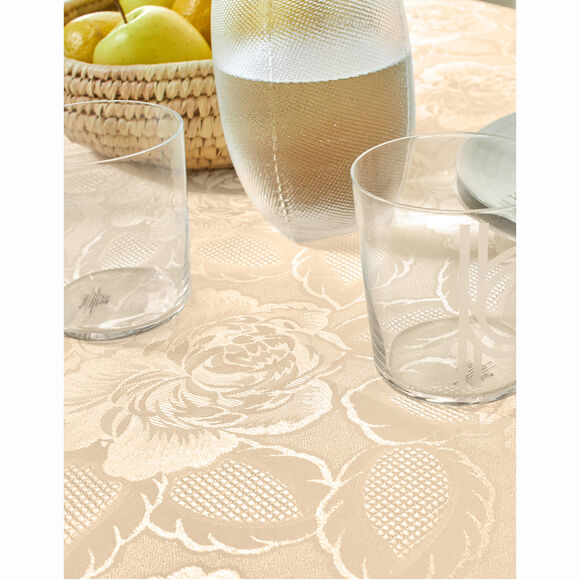 Nappe jacquard damass&eacute; (vanille)