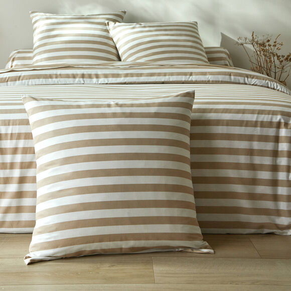 Linge de lit Romy rayé - en coton (beige)