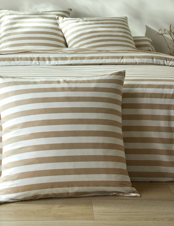 Linge de lit Romy rayé - en coton (beige)