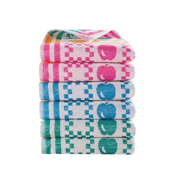 Essuie-mains &eacute;ponge petite taille Pommes du verger - lots (multicolore)