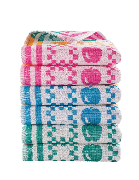 Essuie-mains &eacute;ponge petite taille Pommes du verger - lots (multicolore)