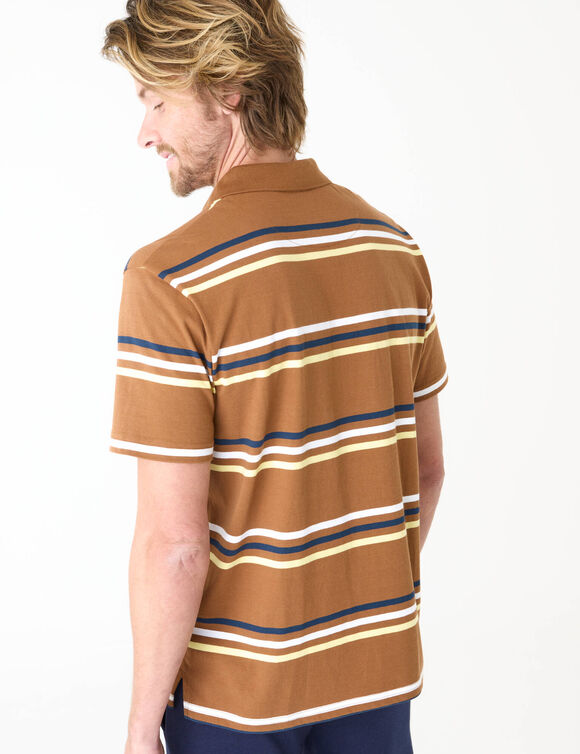 Polo ray&eacute; manches courtes (cuivre)