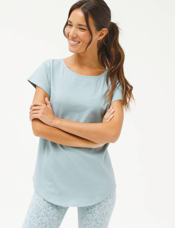 T-shirt met korte mouwen (grijsblauw)