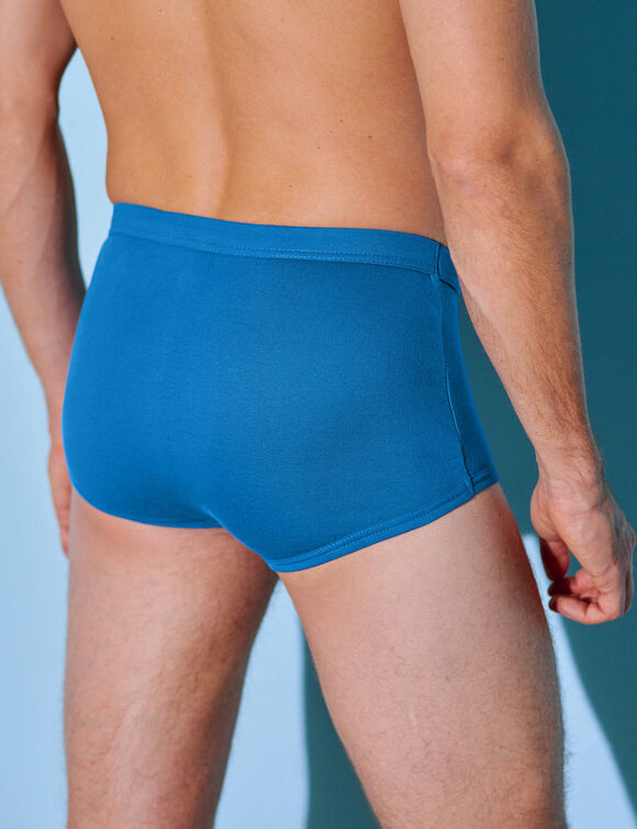 Slip ouvert taille haute - lot de 3 (bleu)