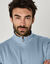 Sweatshirt van molton met trucker-kraag en ritssluiting (grijsblauw)