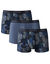 Shorty met 'bladeren' print - set van 3 (blauw + marine)