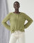 Pull col boutonn&eacute;, maille douceur (vert)