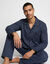 Pyjama pantalon boutonn&eacute; imprim&eacute; (marine)