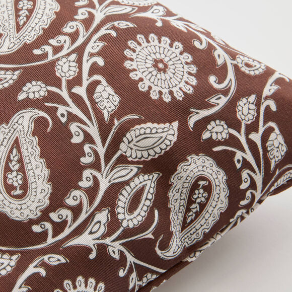 Housse de coussin imprim&eacute; indien - lot de 2 (chocolat)