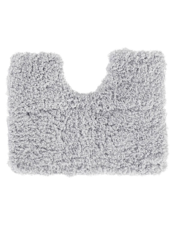 Tapis de bain uni moelleux microfibre (gris perle)