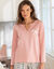 Pyjamashirt met lange mouwen en bloemenprint (roze)