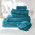 Effen handdoek 540g/m² luxe comfort met paardenstaartsteek (smaragd)