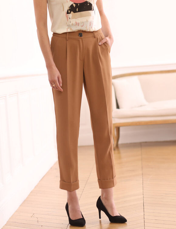 Pantalon 7/8ème fuselé fluide (caramel)