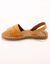 Platte sandalen met open neus (karamel)