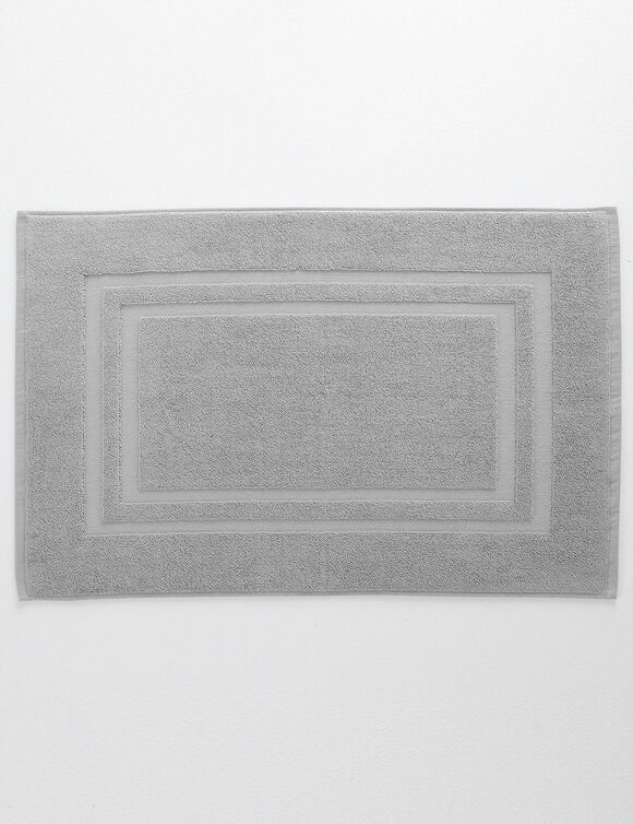 Tapis de bain éponge double liteau (gris)