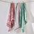 Jacquard-katoen droogdoek met bosmotief &ndash; set van 3 (rood + groen + taupe)