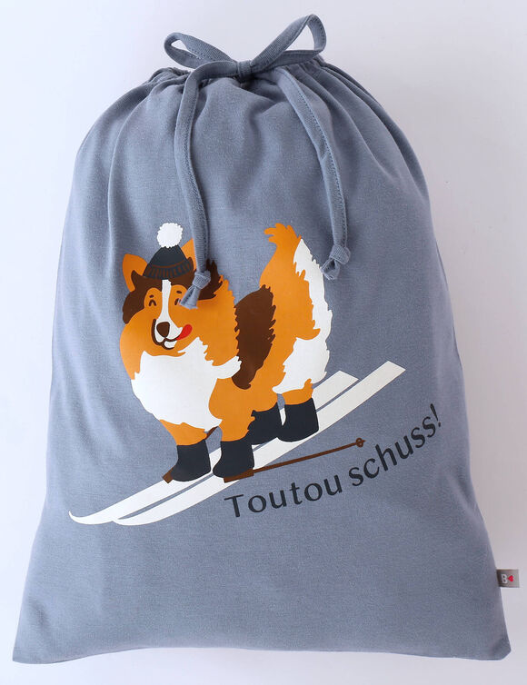 Pyjama met "chien Toutou schuss" print - bijpassend tasje gratis (blauw)