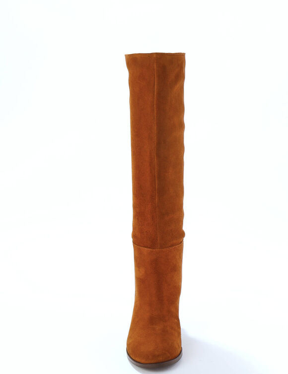 Bottes en cuir su&eacute;d&eacute;  (caramel)