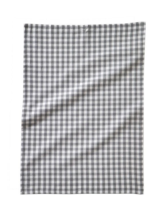 Torchon carreaux coton tissé teint - lot de 3 (gris)