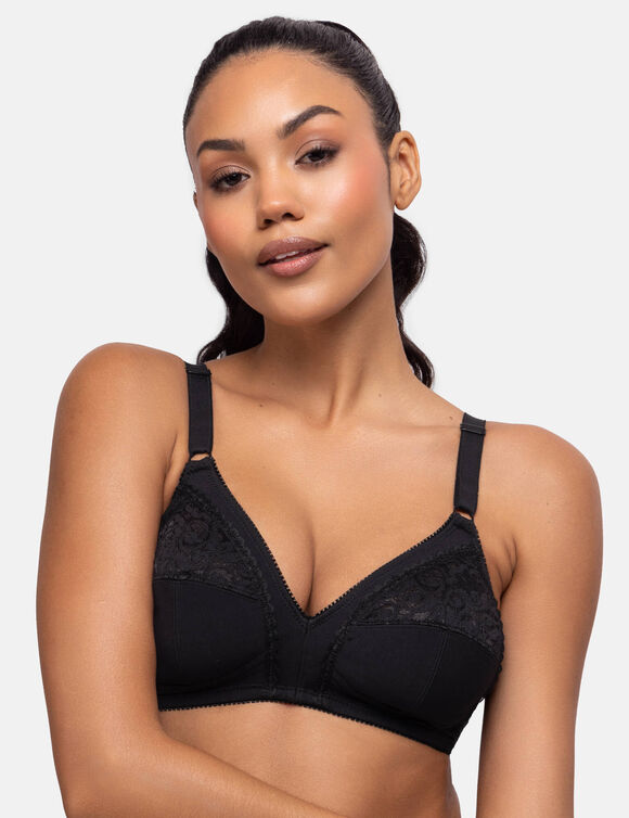 Soutien-gorge coton stretch Monica - sans armatures (noir)