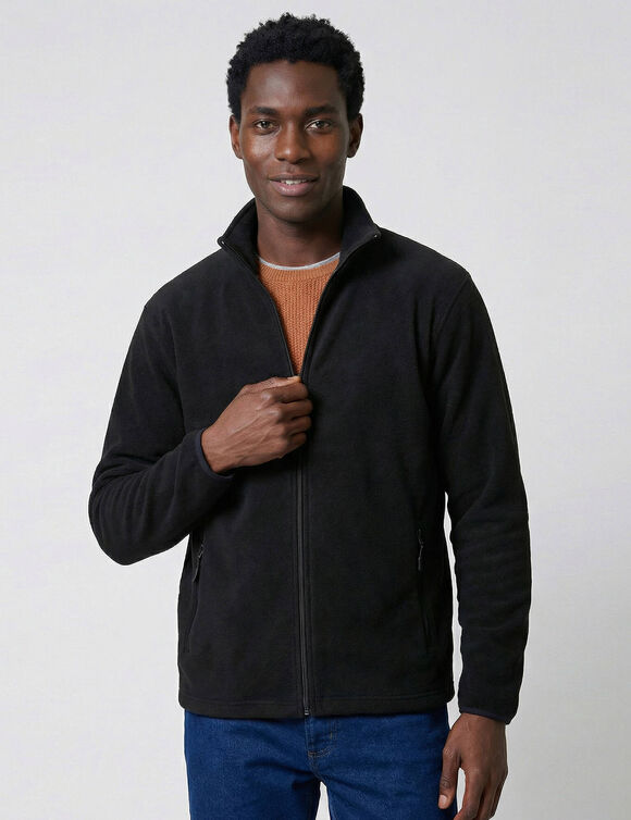 Veste polaire zipp&eacute;e (noir)