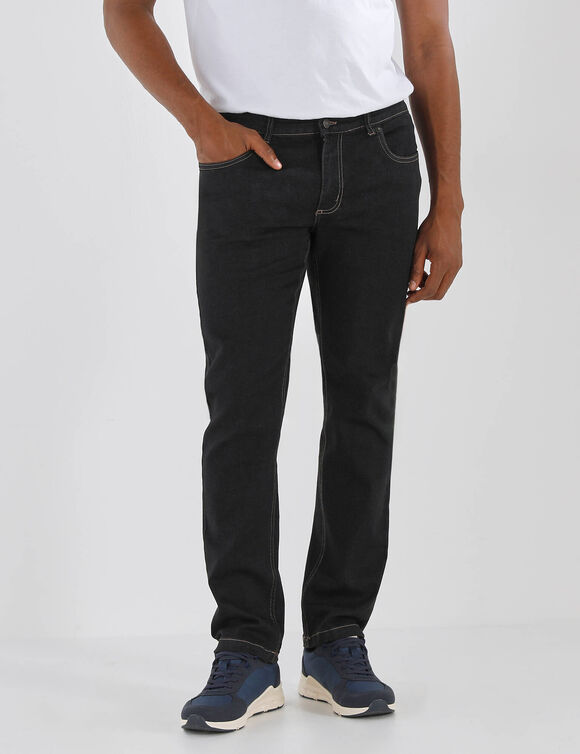 Jean droit basique coton stretch - L28 (black)