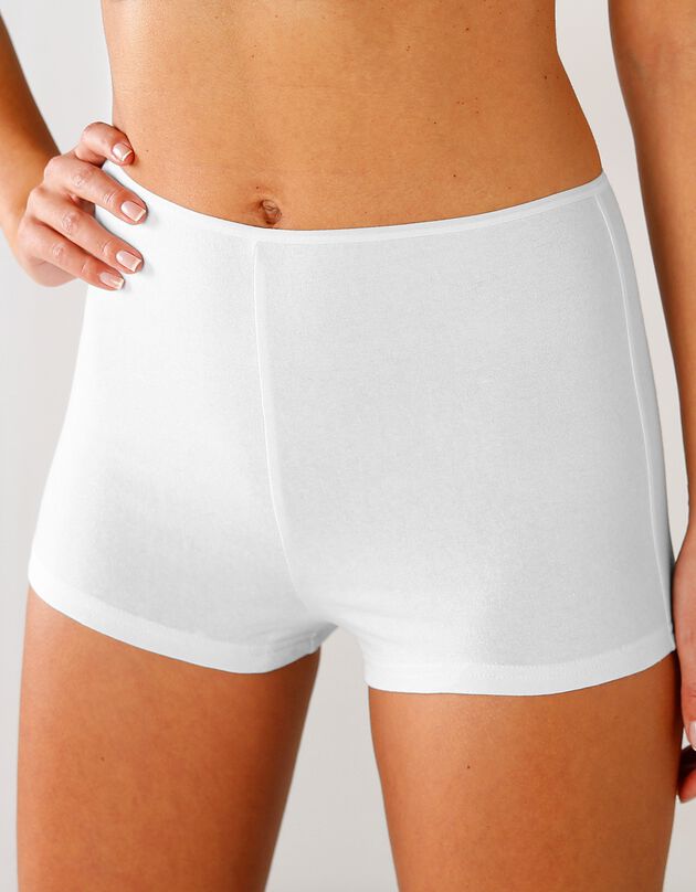 Boxer en coton extensible uni – Lot de 10  (bleu / rose)