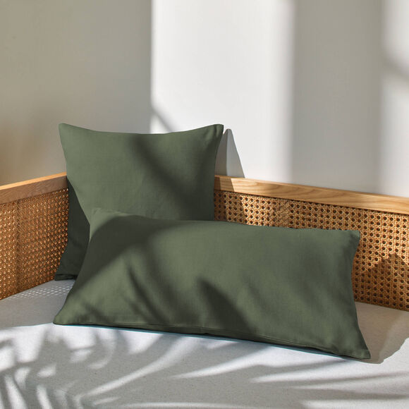 Effen kussenhoes van bachette - set van 2 (groen)