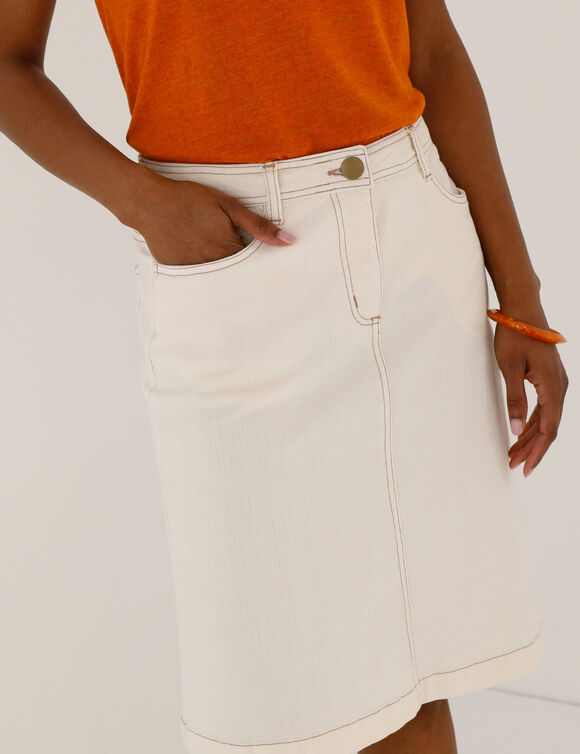 Jupe &eacute;vas&eacute;e gainante, renfort int&eacute;rieur (&eacute;cru)