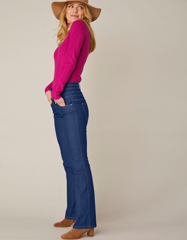 Jeans in bootcutmodel met hoge taille - binnenpijplengte 75 cm (raw)