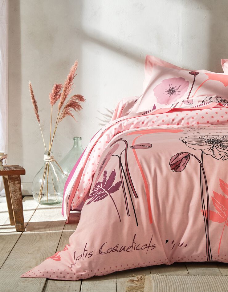 Linge de lit Coquely en coton à motifs coquelicot, rose, hi-res image number 6