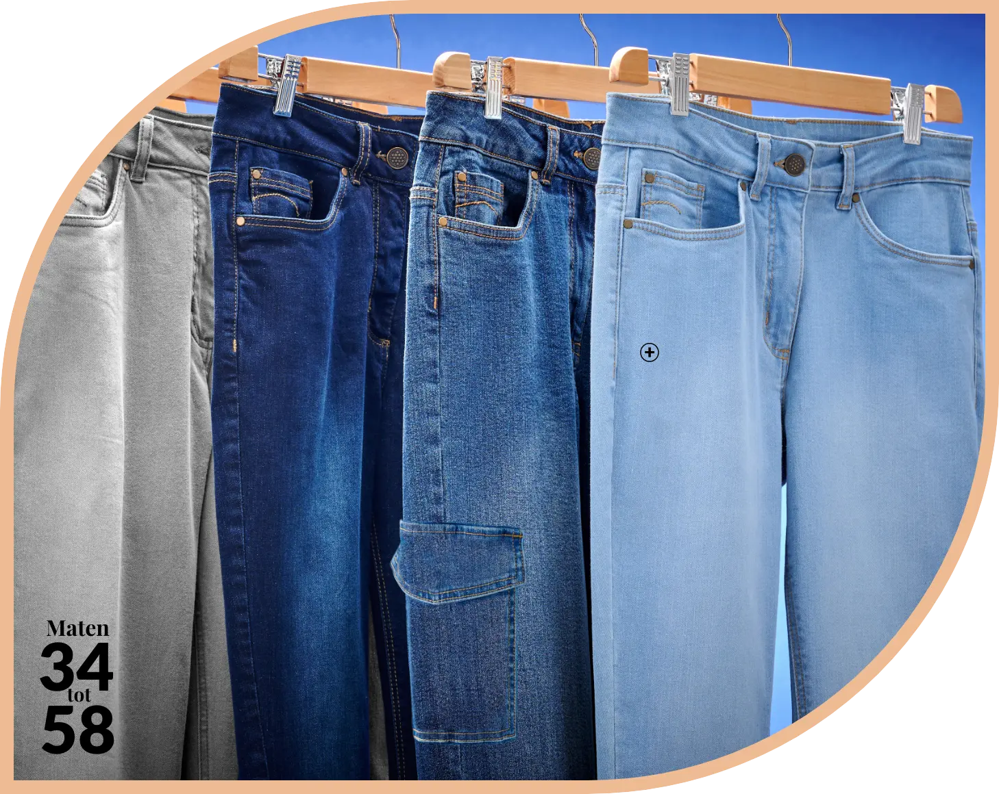 Plus size jeans in wijd stretchmodel speciaal voor kleine lengtes - ideaal om het silhouet af te slanken | Blancheporte