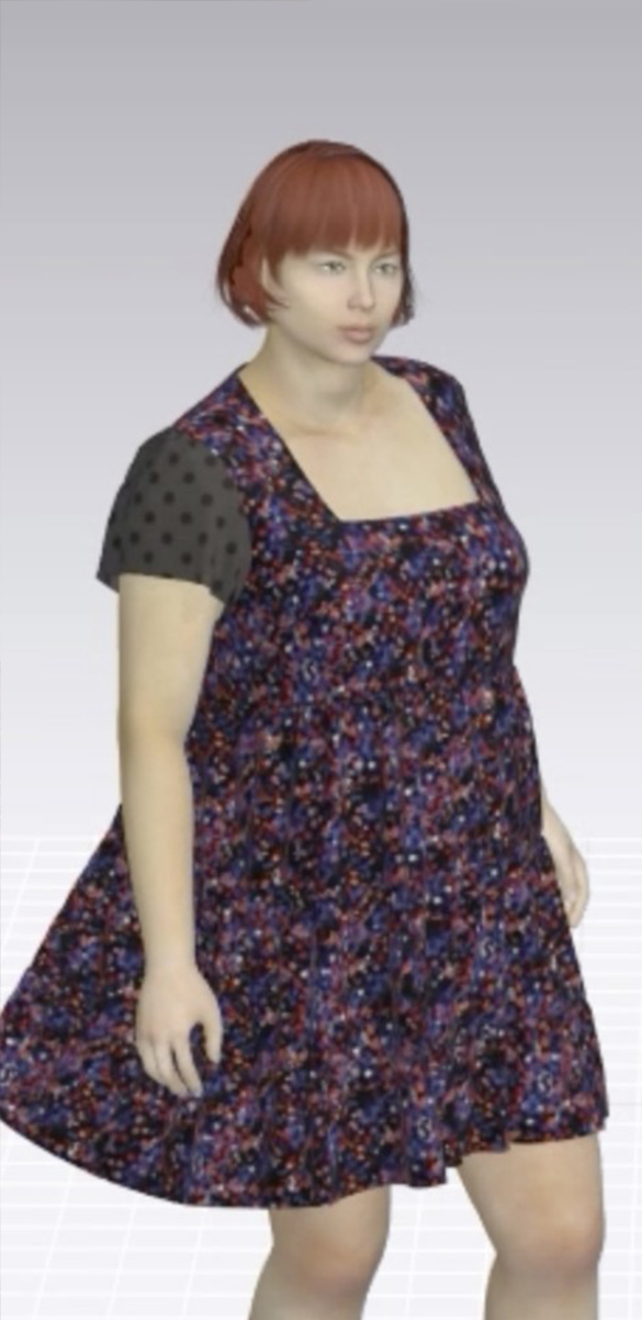 Jurk met stroken en bloemenprint Damesjurk in zwart en blauw met stroken en bloemenprint, goedkoop - Blancheporte X Mademoisellemodeuse
