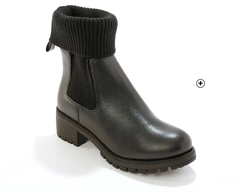 Boots voor dames met geribbelde platformzool in zwart, goedkoop | Blancheporte