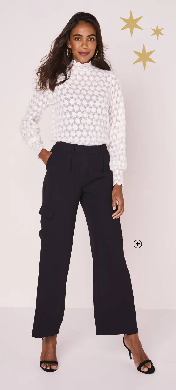 Wijde battlebroek in crêpe, ideaal voor een moderne en comfortabele look tijdens de feesten | Blancheporte