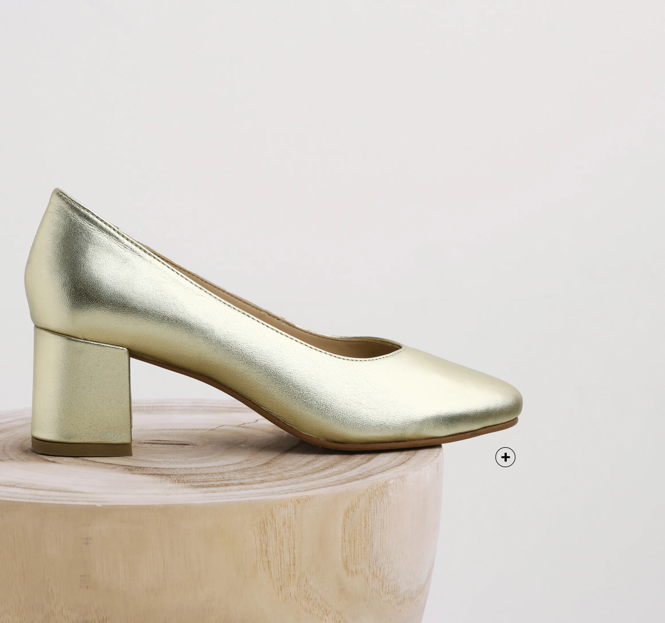 Escarpins à bout arrondi en cuir lisse doré - Blog Blancheporte