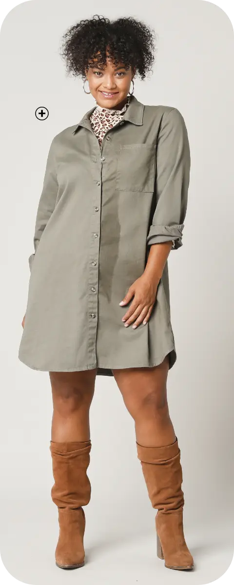 Robe chemisier imprimé peau de bête, idéale pour un look tendance et confortable pour femme ronde | Blancheporte