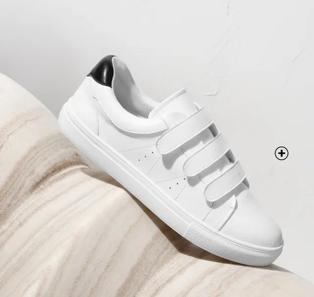 Sneakers voor dames met scratchriempjes in wit en zwart, goedkoop | Blancheporte