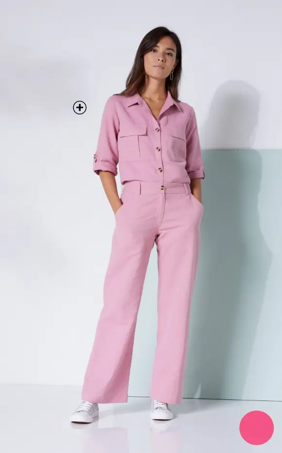 Bloes van linnen en katoen in roze voor lente-zomer, goedkoop | Blancheporte