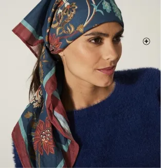 Made in France' sjaaltje voor dames met bloemenprint van 100x100cm, goedkoop | Blancheporte