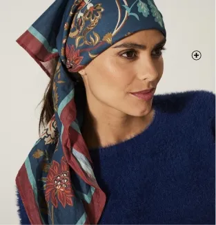 Foulard femme made in France imprimé floral 100x100cm pas cher | Blancheporte