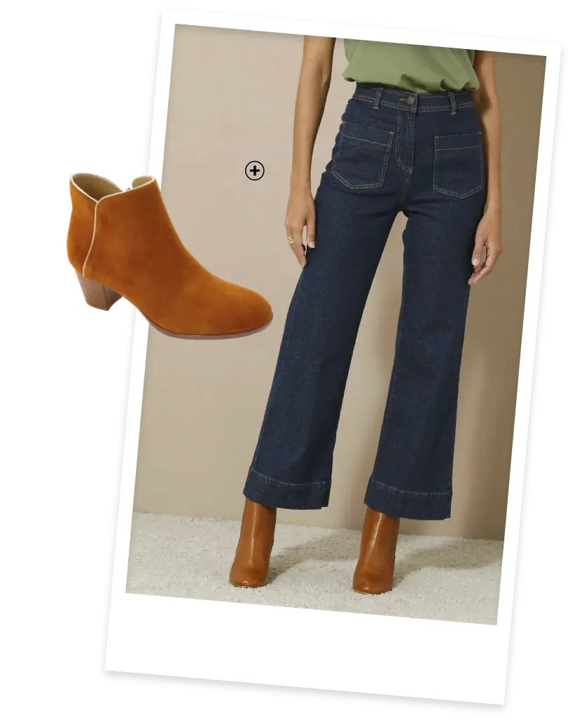 Jean flare stretch bleu, coupe évasée flatteuse pour être élégante avec un jean | Blancheporte
