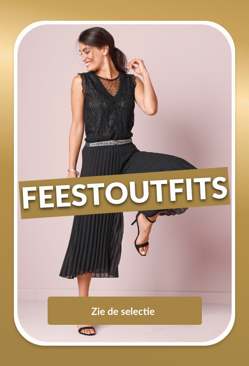Laat u verleiden door onze selectie feestoutfits: jurken met pailletten, glinsterende bloes...
